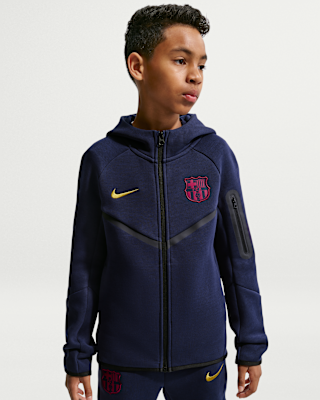 FC Barcelona Tech Fleece Big Kids' (Boys') Nike Soccer Full-Zip